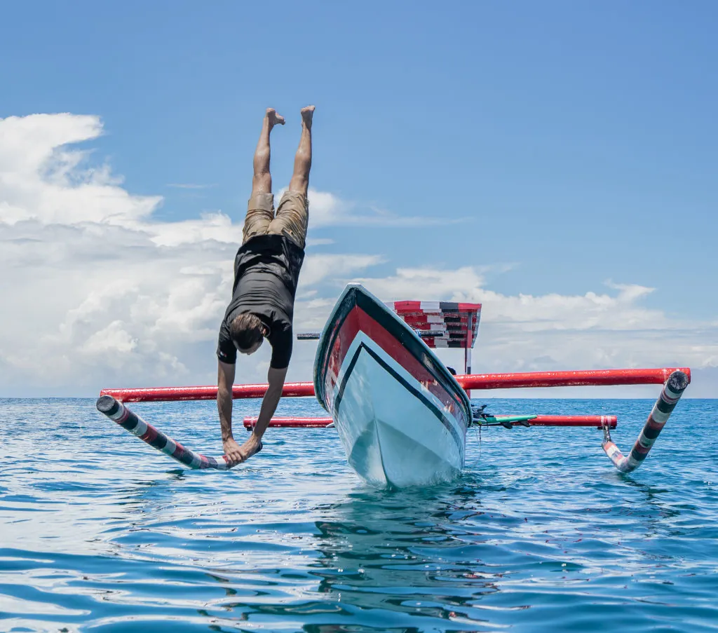 Surfing at the outer reefs