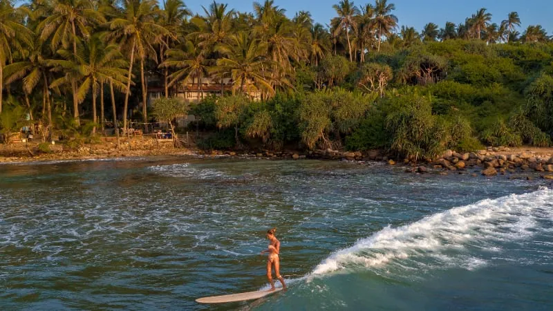 Surfing in Hiriketiya