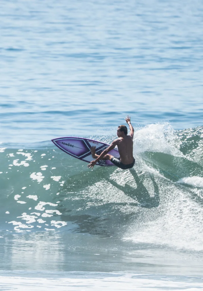An advanced surfer performing a cut back
