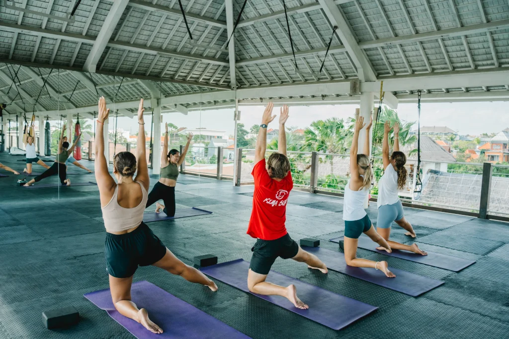 People in a yoga class