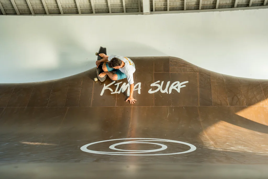 A man surf skating