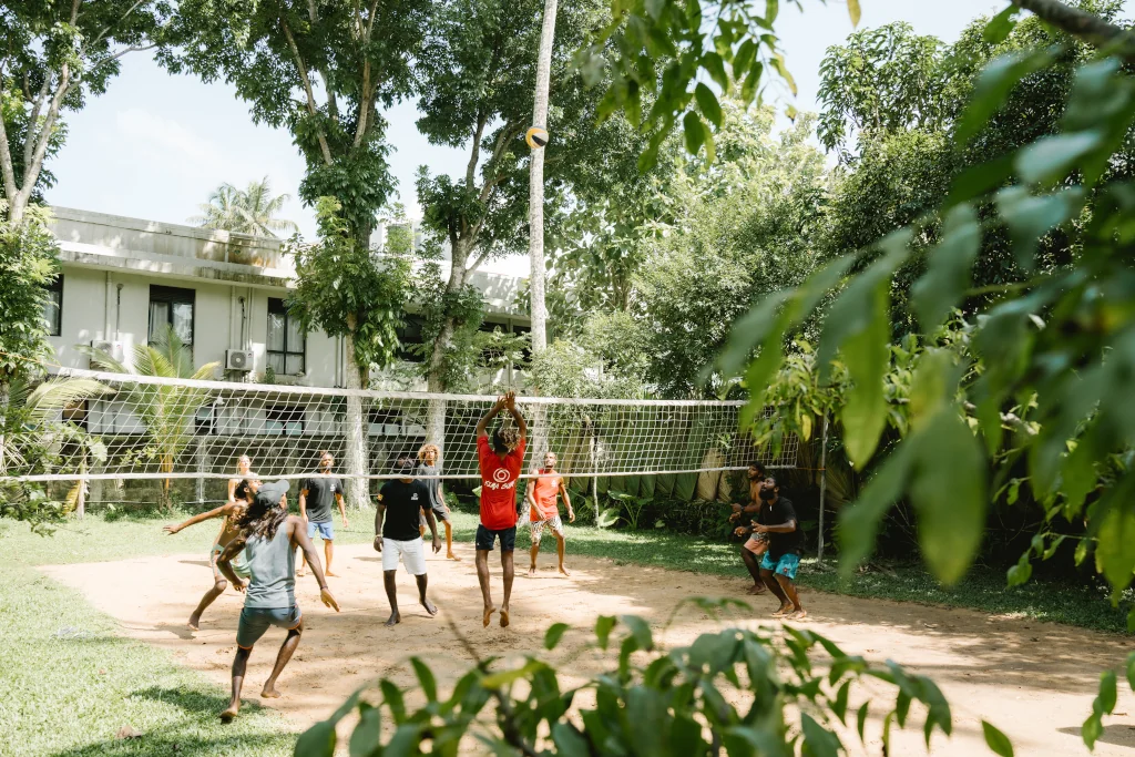 people playing volleyball
