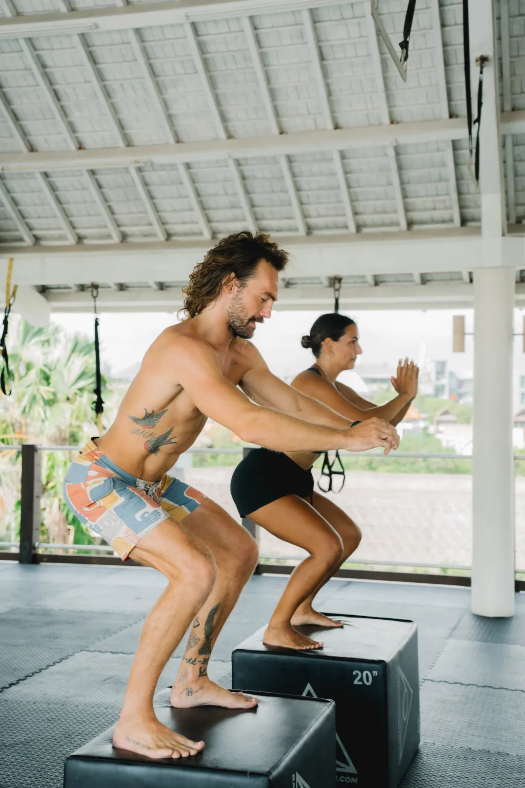Squat Jumps: 5 sets of 5 reps